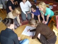 Parents participating in a group work session Training Course for Parents