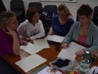 women discussing during a SENCO training course 